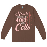 Chestnut never underestimate a girl with a cello Long Sleeve Tee - linhVisuals