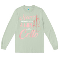 Matcha never underestimate a girl with a cello Long Sleeve Tee - linhVisuals
