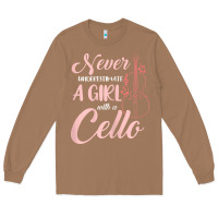 Toasted Coconut never underestimate a girl with a cello Long Sleeve Tee - linhVisuals