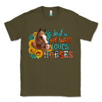 Army Green just a girl who loves horses Classic Tee - Artiststas