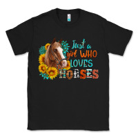 Black just a girl who loves horses Classic Tee - Artiststas