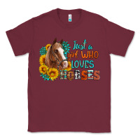 Burgundy just a girl who loves horses Classic Tee - Artiststas