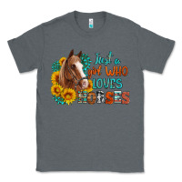 Charcoal Heather just a girl who loves horses Classic Tee - Artiststas