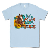 Dusty Blue just a girl who loves horses Classic Tee - Artiststas