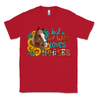 Red just a girl who loves horses Classic Tee - Artiststas