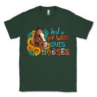 Sports Green just a girl who loves horses Classic Tee - Artiststas