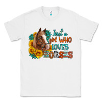 White just a girl who loves horses Classic Tee - Artiststas
