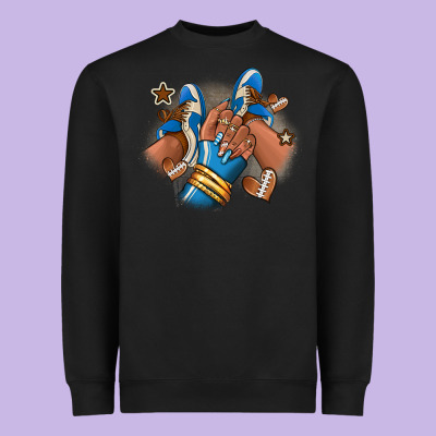 Football Afro Girl Sneakers Heavyweight Sweatshirt Designed By Ranaportraitstore