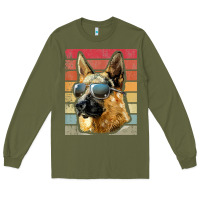 Army Green retro vintage german shepherd german shepherd dog gift Long Sleeve Tee - linhVisuals