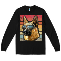 Black retro vintage german shepherd german shepherd dog gift Long Sleeve Tee - linhVisuals