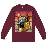 Burgundy retro vintage german shepherd german shepherd dog gift Long Sleeve Tee - linhVisuals
