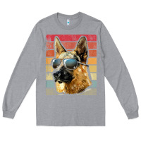 Heather Grey retro vintage german shepherd german shepherd dog gift Long Sleeve Tee - linhVisuals