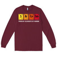 Burgundy sarcasm elements of humor periodic table graphic Long Sleeve Tee - linhVisuals