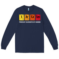 Navy sarcasm elements of humor periodic table graphic Long Sleeve Tee - linhVisuals