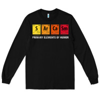 Black sarcasm elements of humor periodic table graphic Long Sleeve Tee - linhVisuals