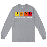 Heather Grey sarcasm elements of humor periodic table graphic Long Sleeve Tee - linhVisuals