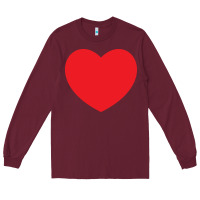 Burgundy big heart Long Sleeve Tee - linhVisuals