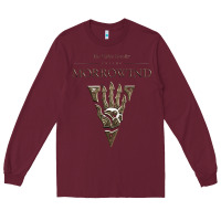 Burgundy morrowind Long Sleeve Tee - linhVisuals