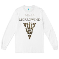 White morrowind Long Sleeve Tee - linhVisuals