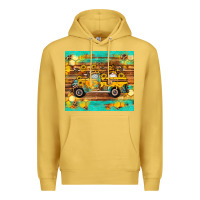 Antique Gold western bee gnomes truck honeycomb  leopard turquoise wooden serape Premium Hoodie - Artiststas