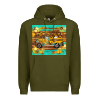 Army Green western bee gnomes truck honeycomb  leopard turquoise wooden serape Premium Hoodie - Artiststas