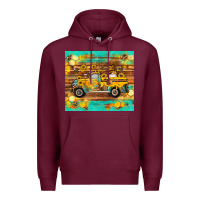 Burgundy western bee gnomes truck honeycomb  leopard turquoise wooden serape Premium Hoodie - Artiststas