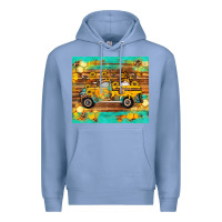 Colony Blue western bee gnomes truck honeycomb  leopard turquoise wooden serape Premium Hoodie - Artiststas