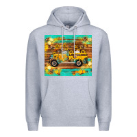 Heather Grey western bee gnomes truck honeycomb  leopard turquoise wooden serape Premium Hoodie - Artiststas
