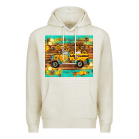 Oatmeal Heather western bee gnomes truck honeycomb  leopard turquoise wooden serape Premium Hoodie - Artiststas