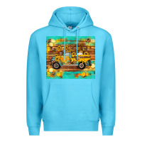 Ocean Blue western bee gnomes truck honeycomb  leopard turquoise wooden serape Premium Hoodie - Artiststas