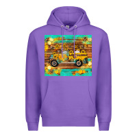 Purple western bee gnomes truck honeycomb  leopard turquoise wooden serape Premium Hoodie - Artiststas