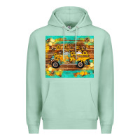 Seafoam western bee gnomes truck honeycomb  leopard turquoise wooden serape Premium Hoodie - Artiststas