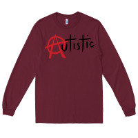 Burgundy autistic punk Long Sleeve Tee - linhVisuals