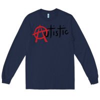 Navy autistic punk Long Sleeve Tee - linhVisuals