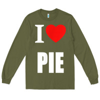Army Green retro vintage classic i love pie for pie lovers cooks chefs t shirt Long Sleeve Tee - linhVisuals