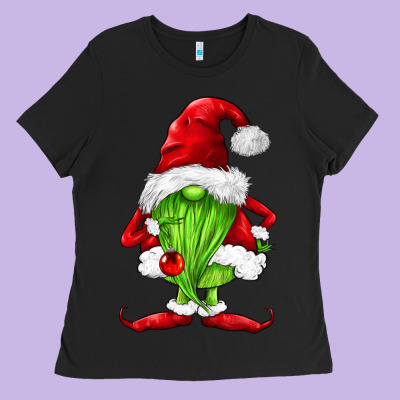 Green Christmas Gnomes Ladies Tee Designed By Fadigitalartstudio