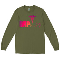 Army Green dnp doctor of nursing practice heartbeat color rn nurse Long Sleeve Tee - linhVisuals