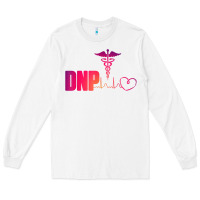 White dnp doctor of nursing practice heartbeat color rn nurse Long Sleeve Tee - linhVisuals