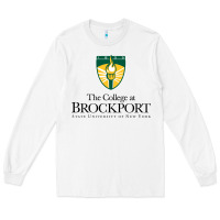 White SUNY Brockport College Long Sleeve Tee - linhVisuals