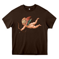Chocolate Brown cupid olivia Heavy Core Tee - OliviaCreatesArt