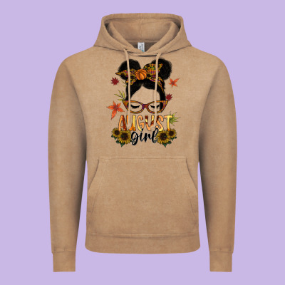 August Girl Vintage Hoodie Designed By Sublimationcraftshop
