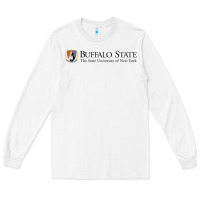 White SUNY Buffalo State College Long Sleeve Tee - linhVisuals