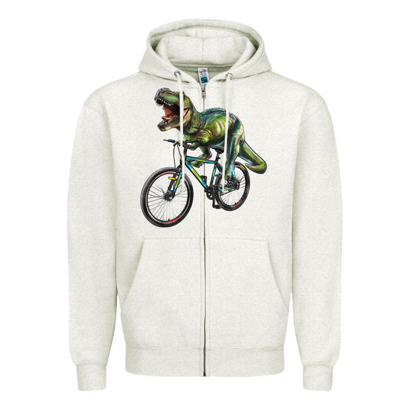 T Rex Dinosaur Riding Dinosaur Zipper Hoodie by RanaPortraitStore | Teevron