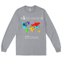 Heather Grey world central kitchen Long Sleeve Tee - linhVisuals