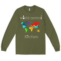 Army Green world central kitchen Long Sleeve Tee - linhVisuals