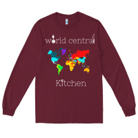 Burgundy world central kitchen Long Sleeve Tee - linhVisuals
