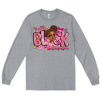 Heather Grey Pretty Black Educated Long Sleeve Tee - CowhideDigitalArt