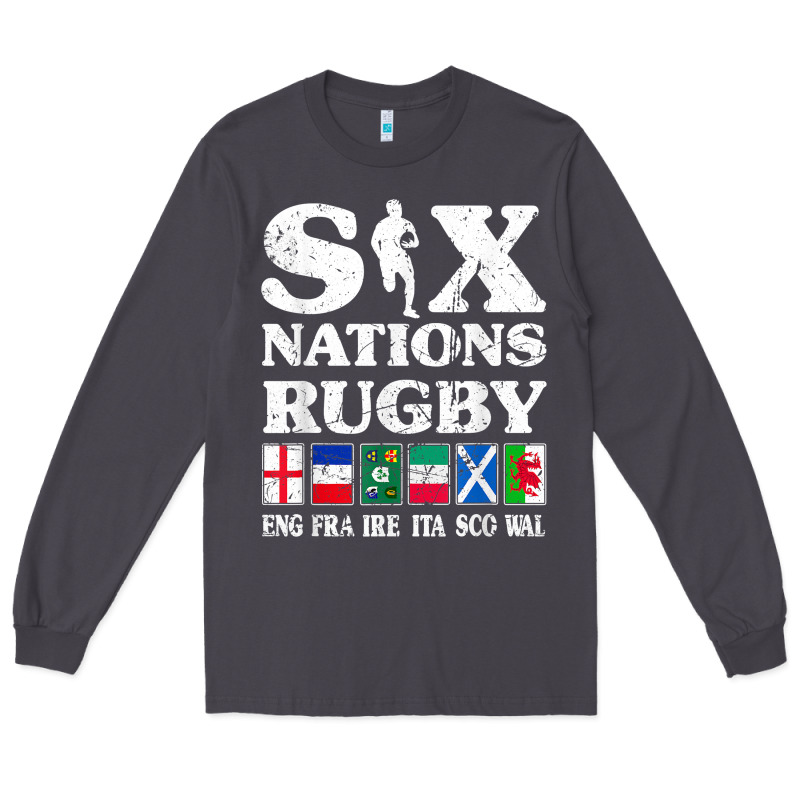 Rugby 6 Nations England France Ireland Italy Scotland Wales T Shirt Long Sleeve Tee by linhVisuals | Teevron