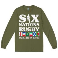 Army Green rugby 6 nations england france ireland italy scotland wales t shirt Long Sleeve Tee - linhVisuals