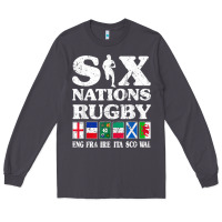 Rugby 6 Nations England France Ireland Italy Scotland Wales T Shirt Long Sleeve Tee | Teevron